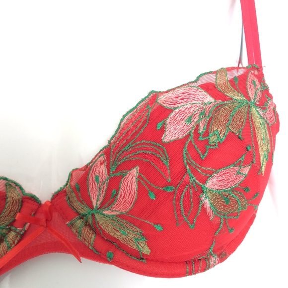 NWT Red Lace Push Up Bra (34A) - Picture 3 of 8